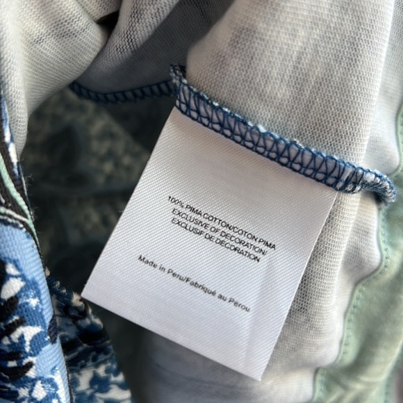 Tory Burch Floral Drawstring Cotton Dress Blue Haven - Picture 10 of 13